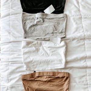 Bandeau tops - Solid tube tops